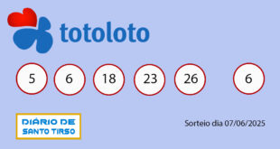 Chave totoloto dia 07/06/2025